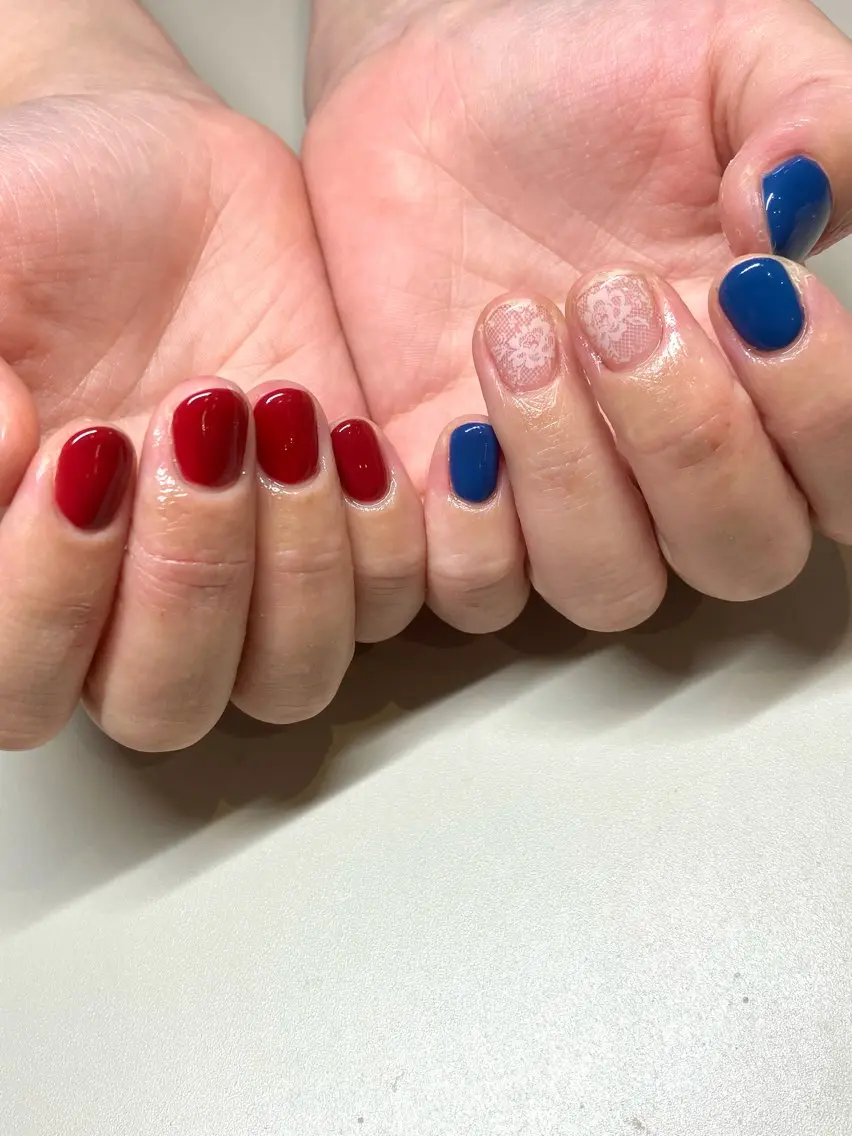 ネイル レース ワンカラーネイル fun the nail ayakaのネイルデザイン