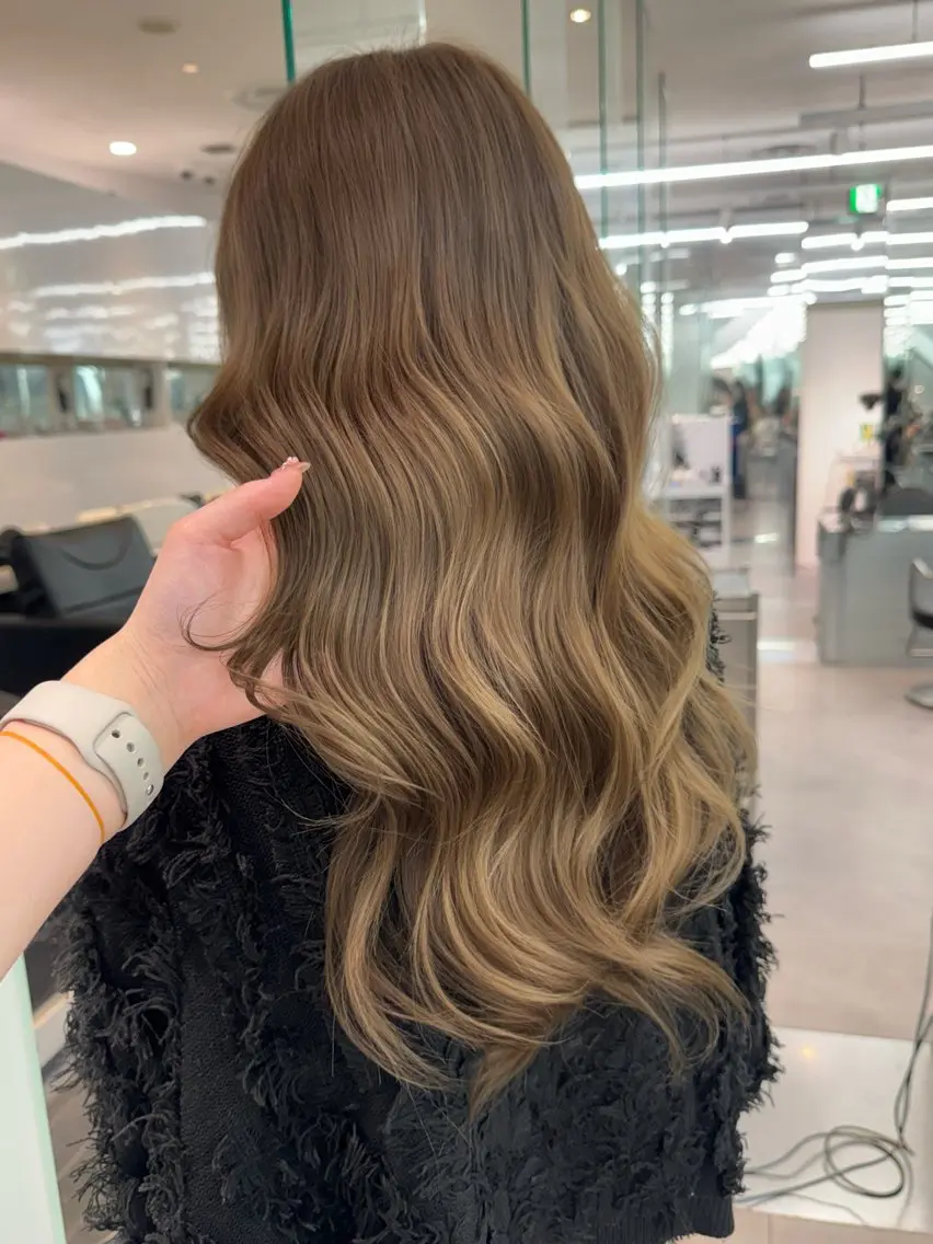 ロング カラー ベージュカラー ブリーチ ダブルカラー ブリーチなしカラー オリーブベージュ ヘアカラー ボブ.透明感カラー 特化/Aika🎀のヘアスタイル