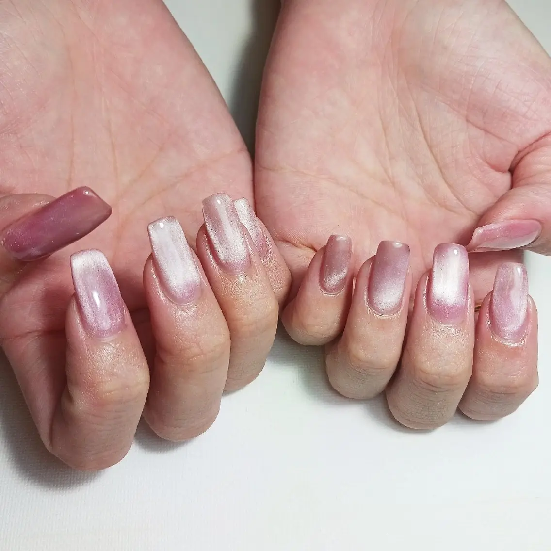 ネイル ジェルネイル マグネットネイル 持ち込み ピンク ショートネイル ハンドネイル owlnail /持込みデザイン専門のネイルデザイン