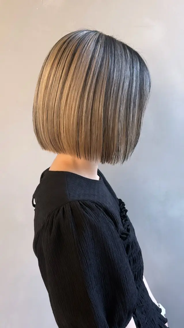 ミディアム ヘアカラー トリートメント ♡noa/ボブ ナチュラルカラー♡のヘアスタイル