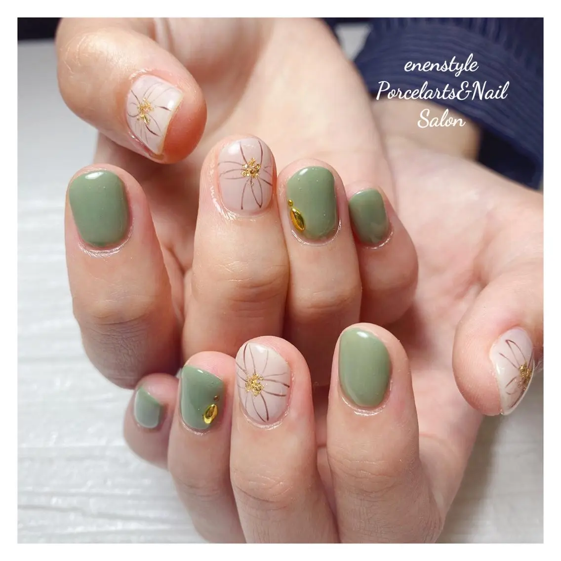ミディアム ネイル 🐾enen style 🐾のネイルデザイン