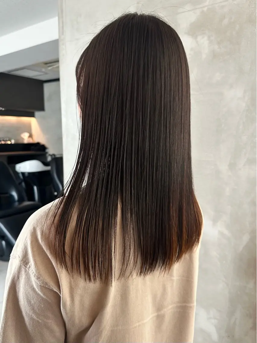 ミディアム 縮毛矯正 トリートメント ヤマダ アオイのヘアスタイル