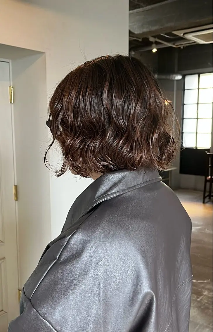 ミディアム パーマ カット ヘアカラー パーマ room3小出 奈央子のヘアスタイル