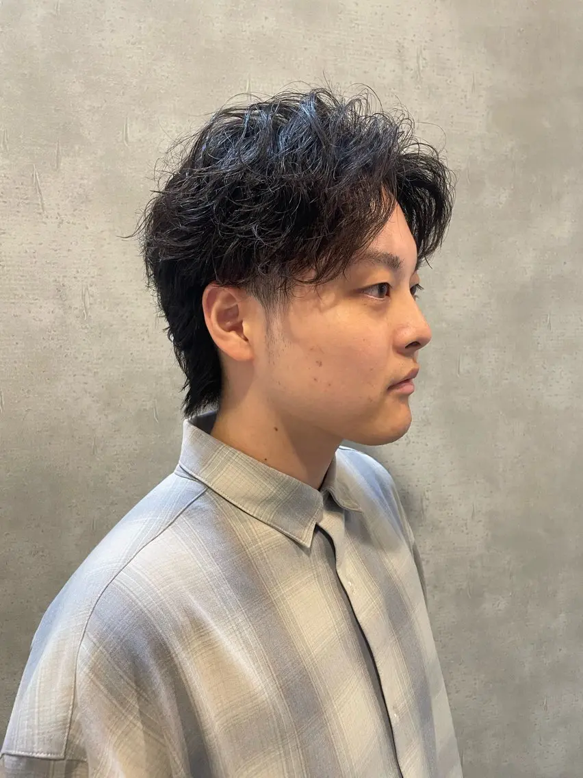 パーマ メンズ カット パーマ ヘアセット 心斎橋/メンズ /ルレイル/地形真希のヘアスタイル