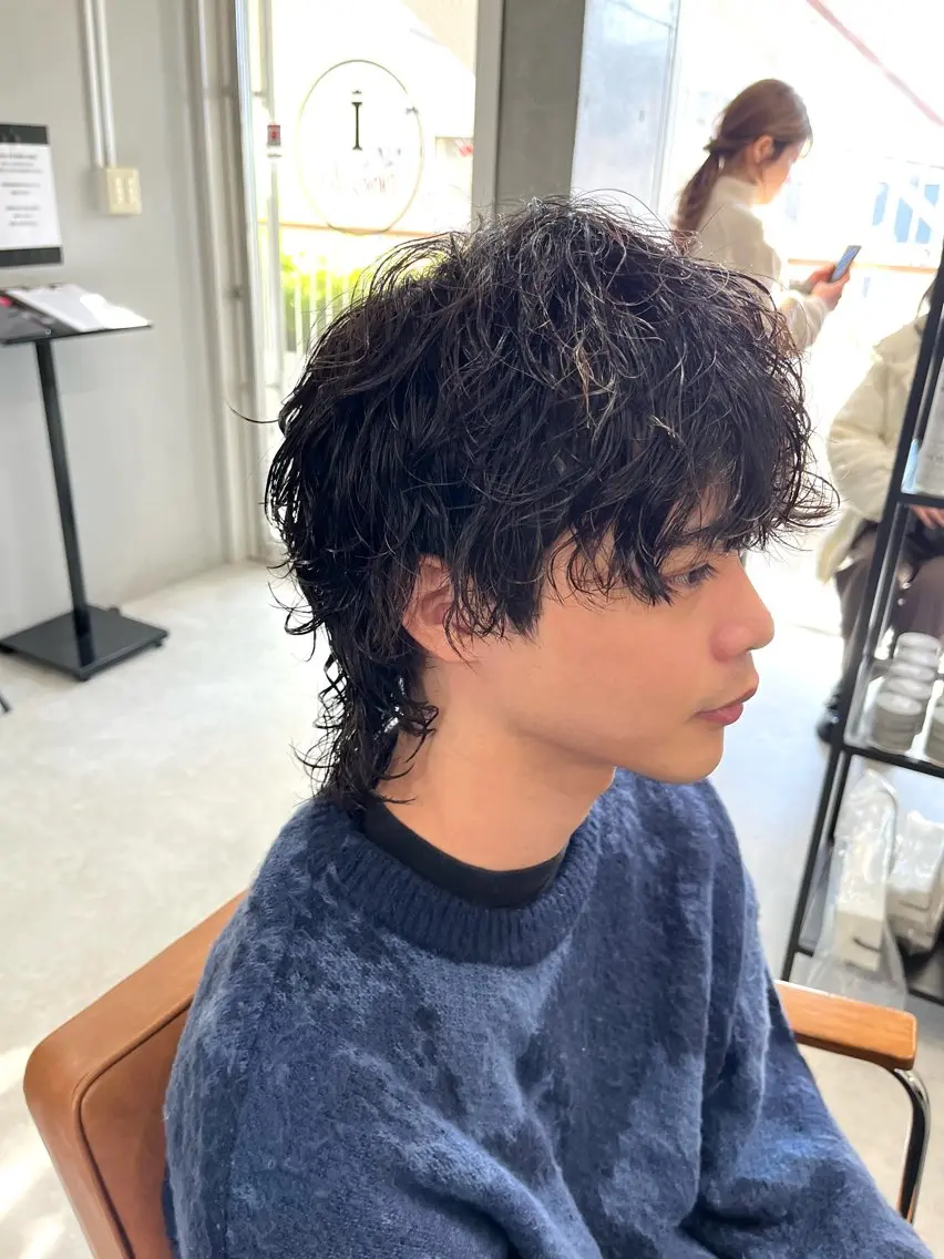 ショート メンズ メンズパーマ メンズウルフカット ウルフカット メンズ特化/パーマ /フェード/洋輔のヘアスタイル