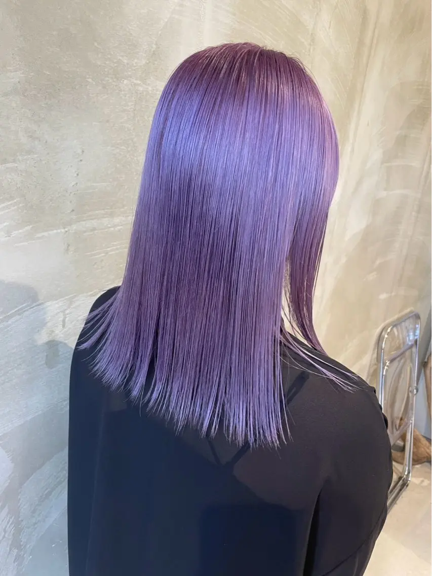 セミロング ヘアカラー トリートメント カラー/ダブルカラー グレイカラー椿こはなのヘアスタイル