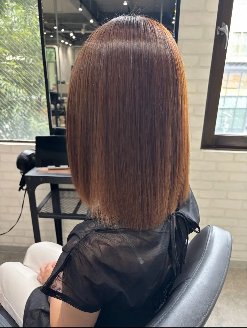 ミディアム カラー ヘアアレンジ カット トリートメント kei🤎ベージュ /透明感カラー/博多のヘアスタイル