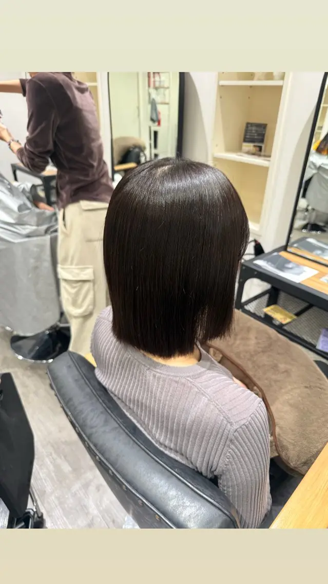 ミディアム カラー ブラウンカラー ヘアカラー トリートメント 艶髪レイヤー上田 紗也🇰🇷💗のヘアスタイル