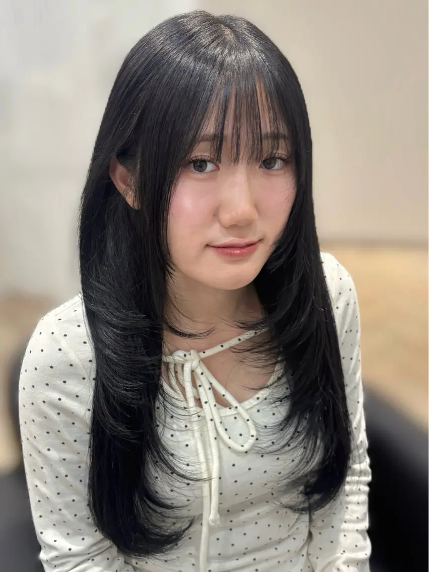 ロング カラー レイヤーカット カット ヘアカラー トリートメント 名駅/sHiHo/透 明感カラー✨🎀/のヘアスタイル