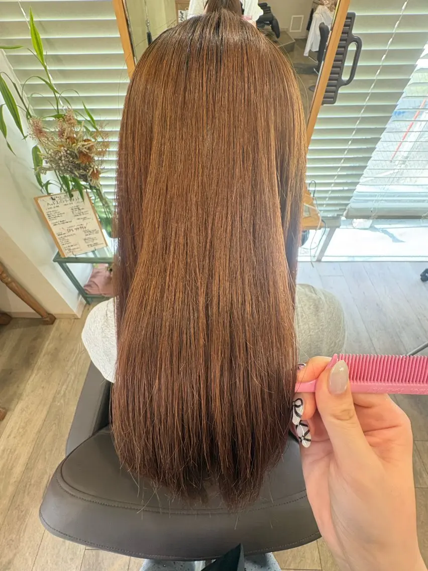 ロング 顔周りカット 髪質改善 トリートメント 🤍ちなつ /髪質改善ヘアエステのヘアスタイル