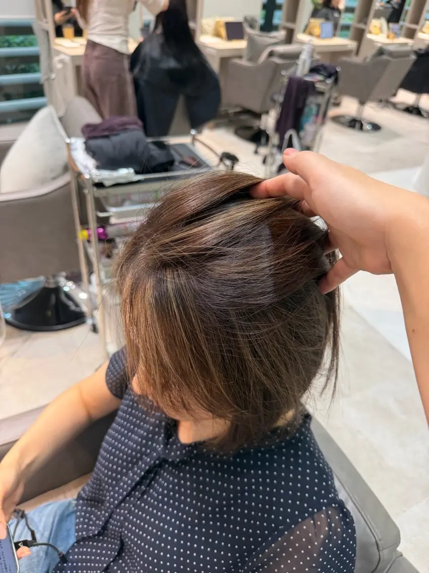 ショート ハイライト/パーマ /ヒナのヘアスタイル