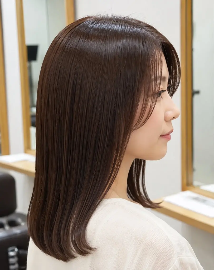 ロング 縮毛矯正 馬場 航のヘアスタイル