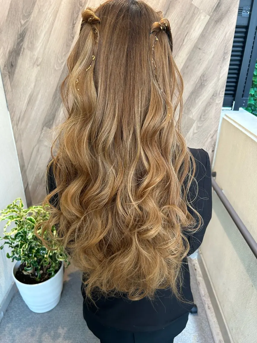 ロング ヘアアレンジ 結婚式・ブライダル ヘアセット SHANTi 飯塚 ヘアセット/髪質改善のヘアスタイル