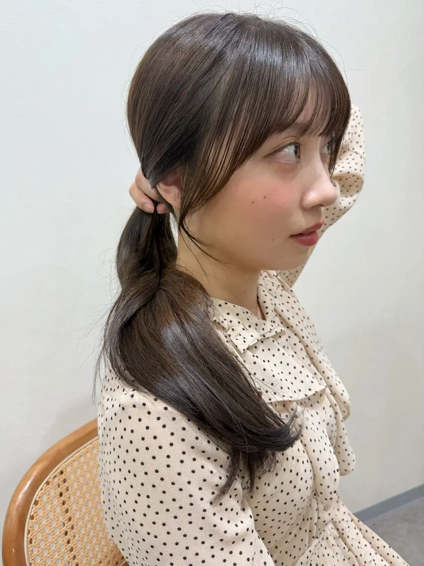 ロング カラー ベージュカラー 透明感カラー グレージュ オリーブベージュ オリーブカラー ヘアカラー 韓国風パーマ/ヘア セット/店長みづきのヘアスタイル