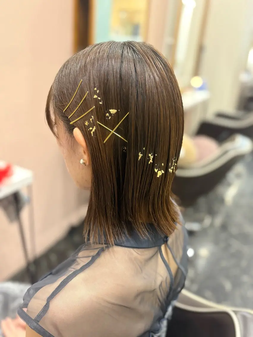 ショート ヘアセット 暗髪艶カラー/ 髪質改善TR/maiのヘアスタイル