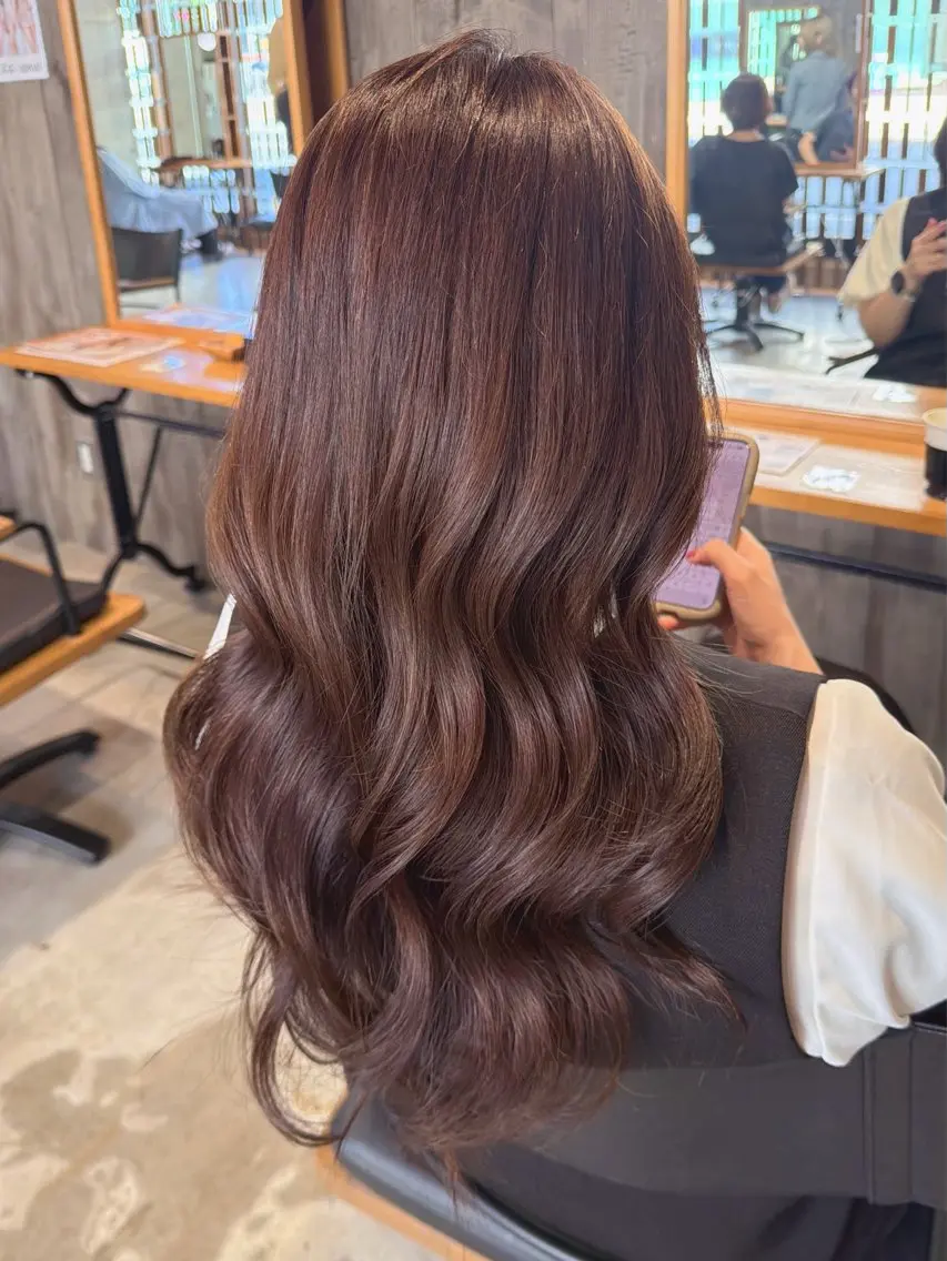 ロング カラー ブラウンカラー マロンブラウン カット ヘアカラー 🤍池田/レイヤー/ haruka🤍のヘアスタイル