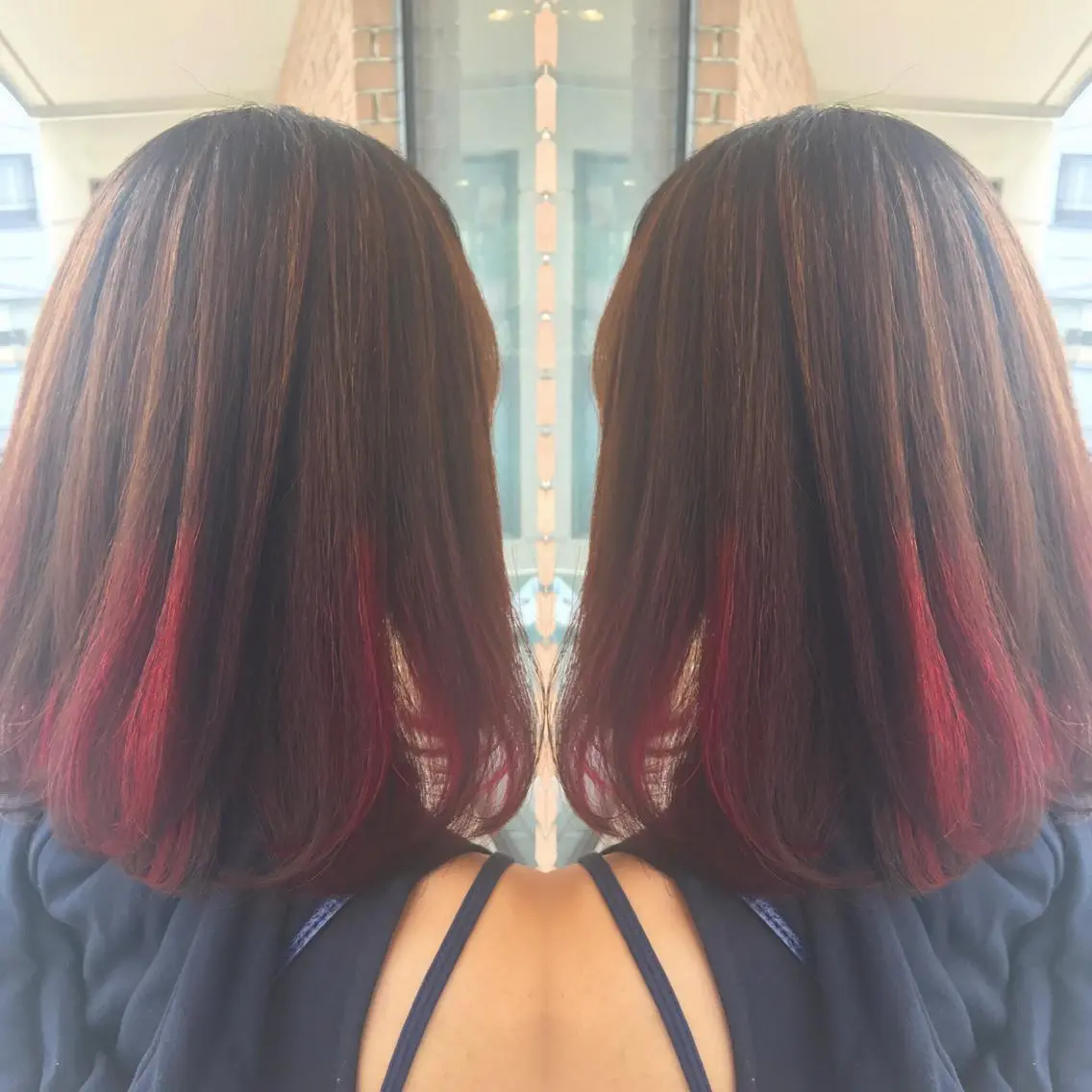 ショート カラー パーマ ヘアアレンジ メンズ キッズ ネイル マツエク・マツパ ダブルカラー ピンクカラー カラーマツエク ピンク サロンドミルク 原宿のヘアスタイル