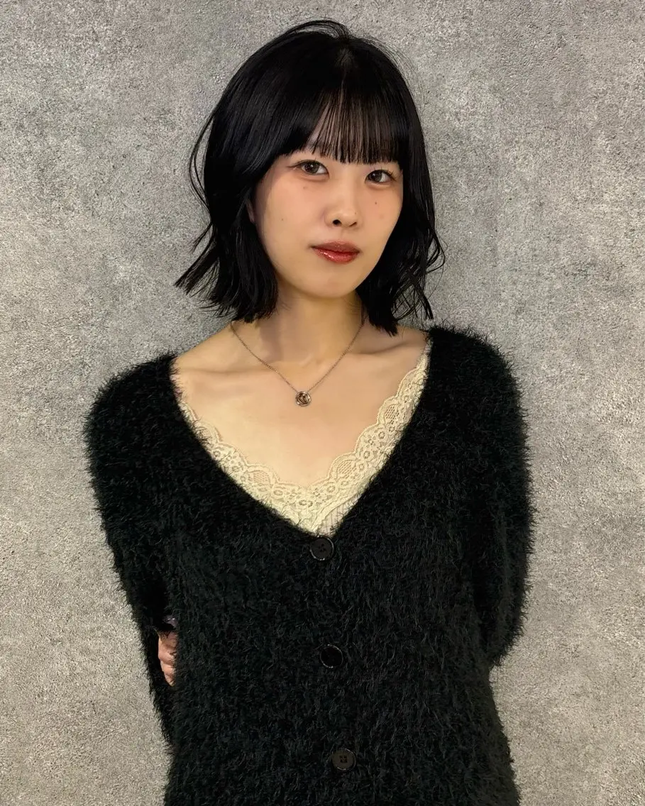 ショート カラー 切りっぱなしボブ ブリーチ ダブルカラー ブリーチなしカラー ボブ カット ヘアカラー トリートメント RURI韓国ボブ 🇰🇷タッセルボブのヘアスタイル