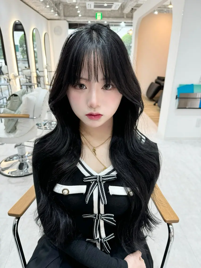 ロング カット ヘアカラー トリートメント 韓国ヘア🩶侑矢 艶髪透明感/福岡のヘアスタイル