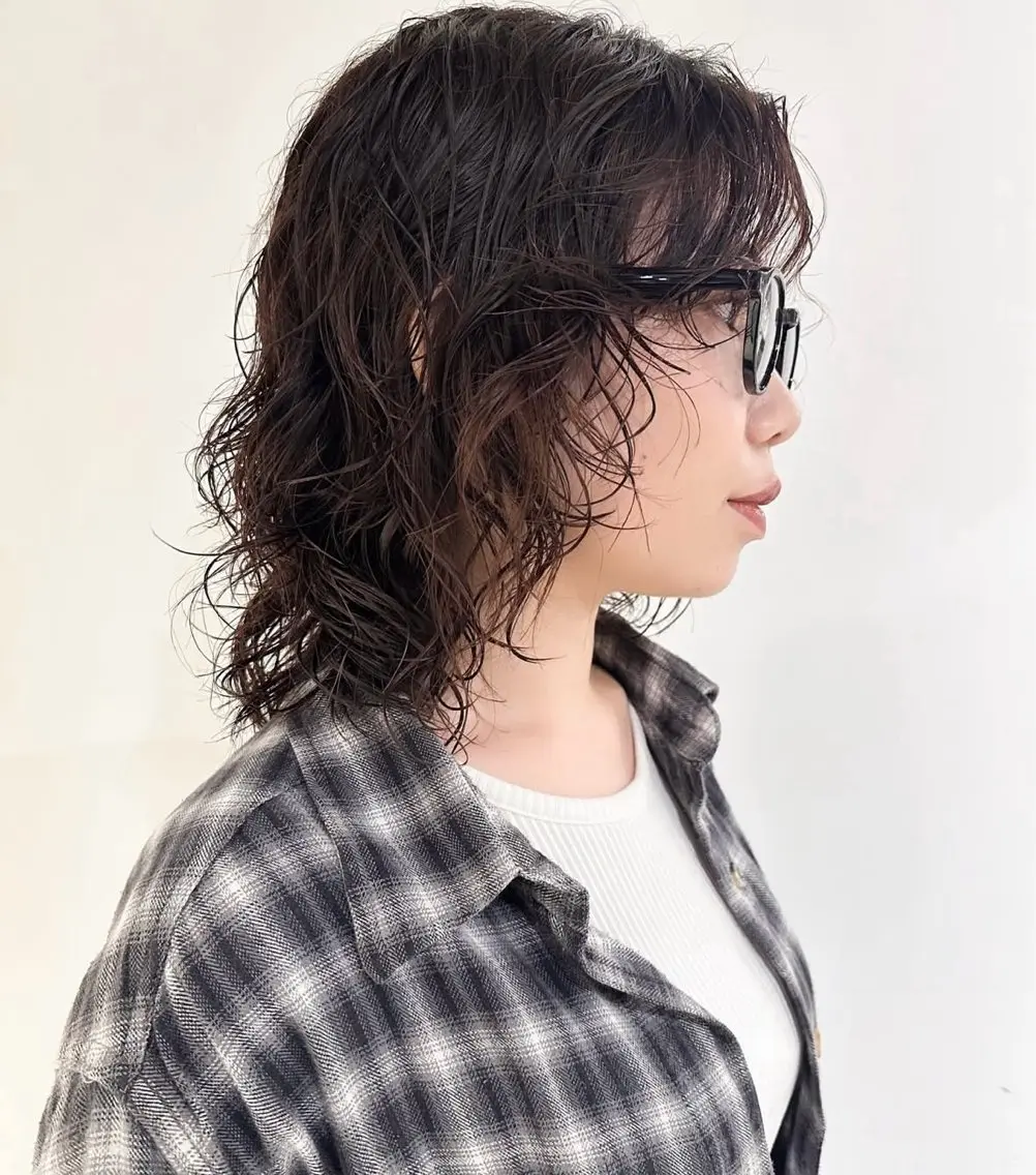 ミディアム パーマ 池袋/レイヤー ハッシュカット/ゆめのヘアスタイル