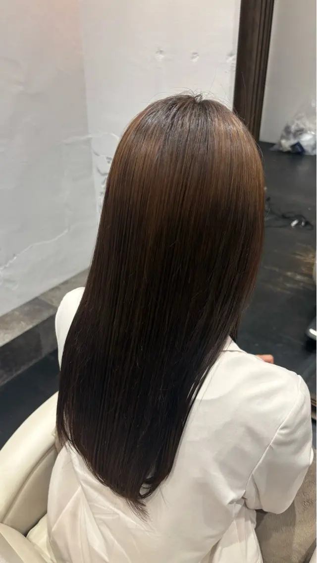 セミロング パーマ カット 縮毛矯正 トリートメント なぎさ 🎀 / 透明感カラー/心斎橋のヘアスタイル