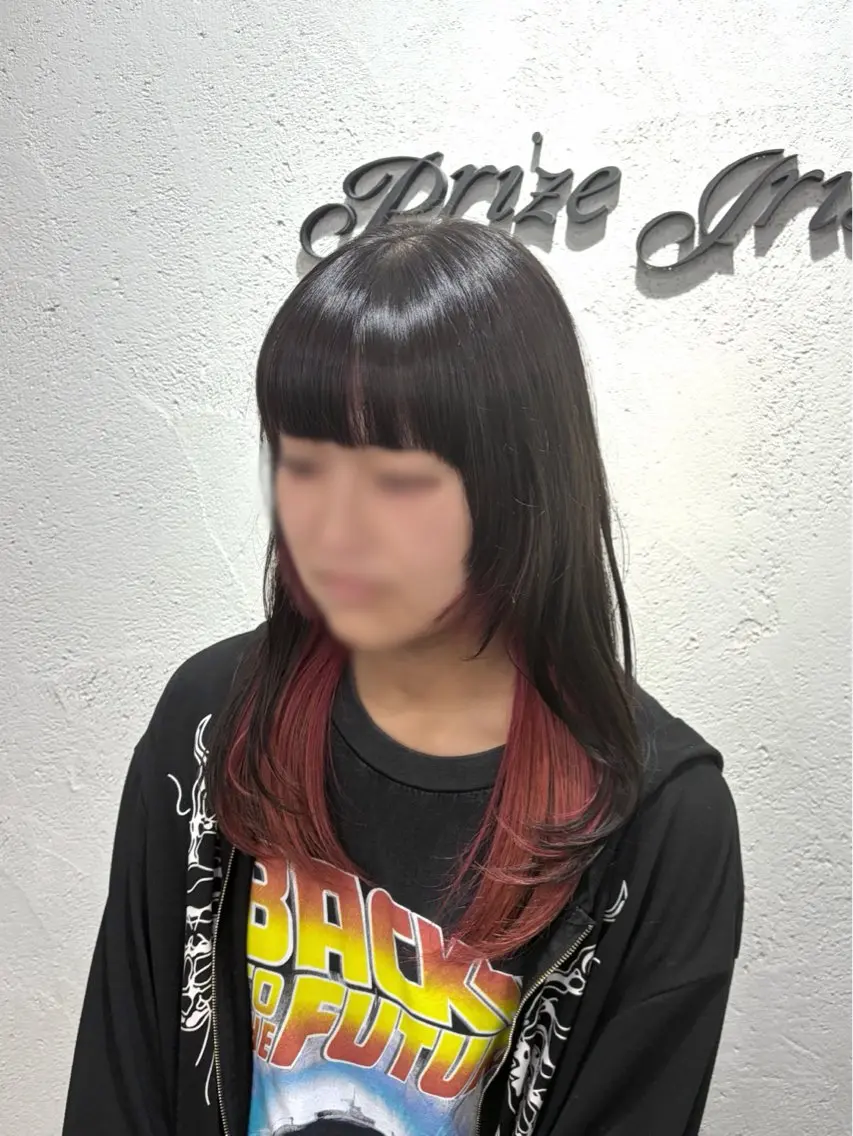 ロング カラー ブリーチ インナーカラー ピンクカラー レイヤーカット カット ヘアカラー トリートメント 韓国レイヤー🦋 ブリーチtomokoのヘアスタイル