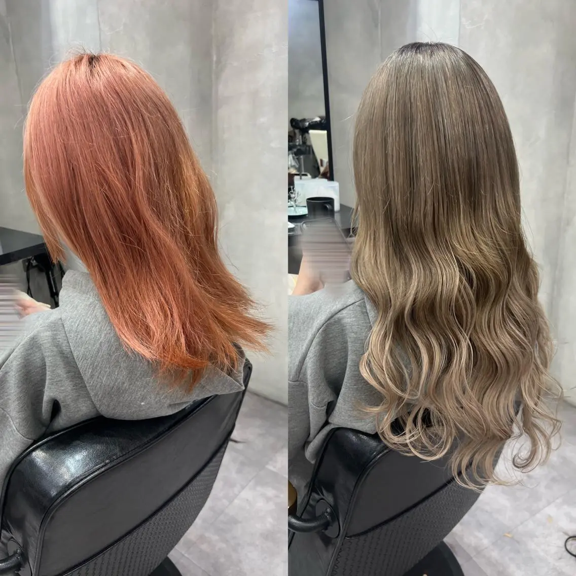 🍒🐰 ブリーチ＋カラー＋人毛100%シールエクステ60本＋馴染ませカット 🐰🍒の写真