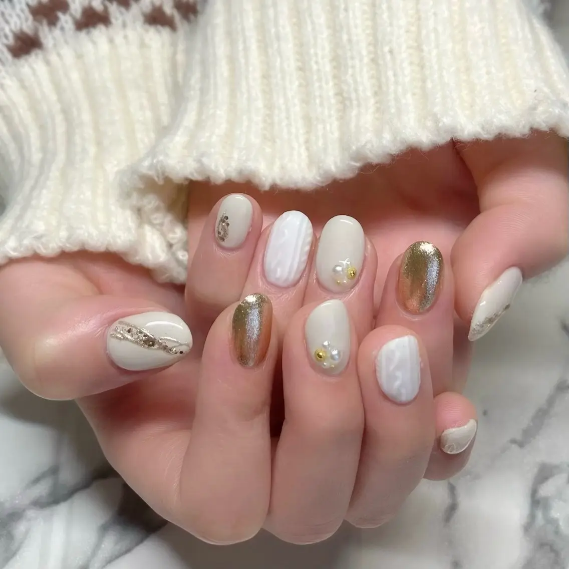 ネイル 成人式 ゴールド MALAMA NAILのネイルデザイン