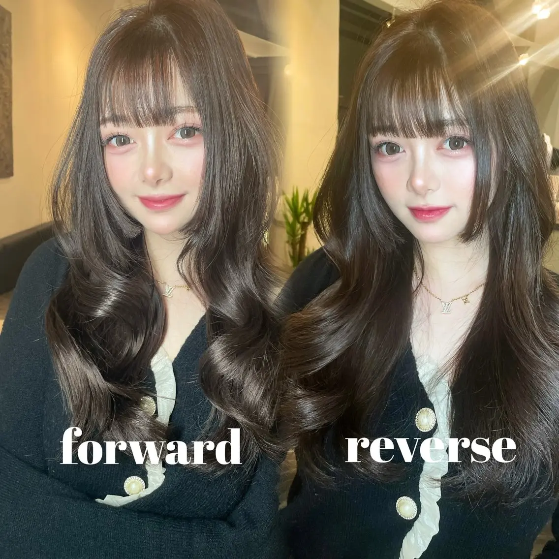 ロング カット ヘアカラー 韓国✖️網紅🖤 パーマYURIYAのヘアスタイル