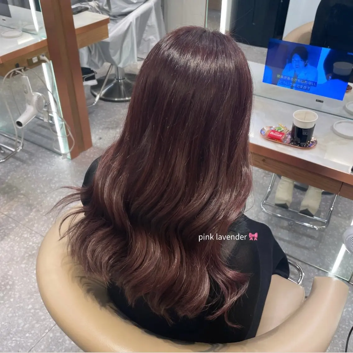 ロング カラー 透明感カラー ラベンダーカラー ピンクカラー ピンクラベンダー 穴吹 涼のヘアスタイル