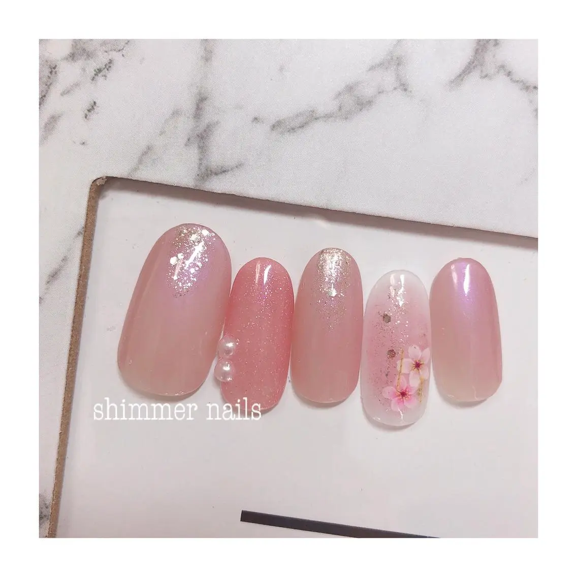 ネイル 桜ネイル ハンドネイル shimmer nailsのネイルデザイン