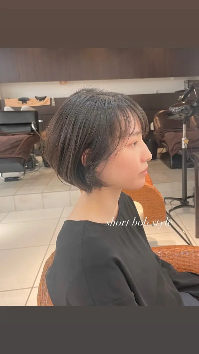 ショート ボブ カット トリートメント ヘアセット ♡レイヤーボブ パーマ/うらら♡のヘアスタイル