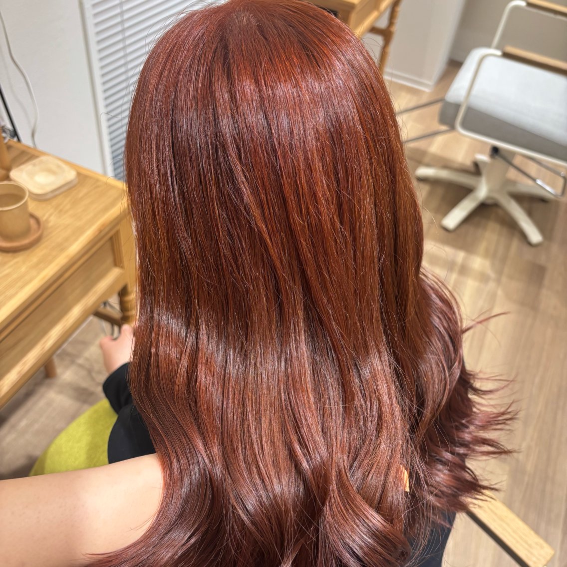 ロング カラー オレンジ 髪質改善 トリートメント ヘアカラー トリートメント RINNO🌷透明感 カラー/髪質改善のヘアスタイル