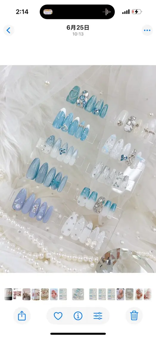 ネイル アートネイル フレンチネイル ジェルネイル ガラスフレンチ パラジェル Queeens nailのネイルデザイン