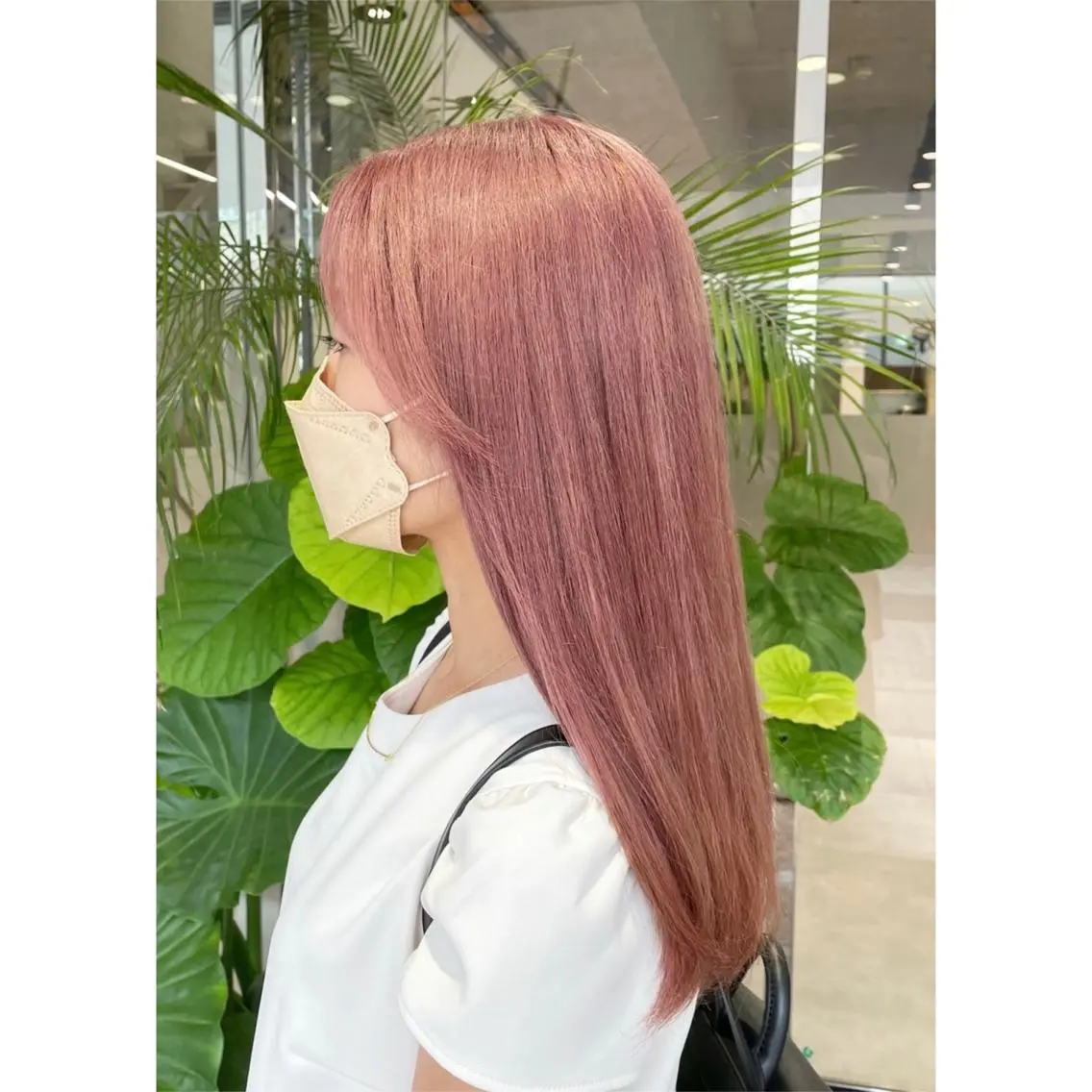 ロング カラー ベージュカラー ハイトーンカラー ピンクカラー ピンクベージュ ヘアカラー ピンクカラー🎀/ ミルクティー🍼花音のヘアスタイル