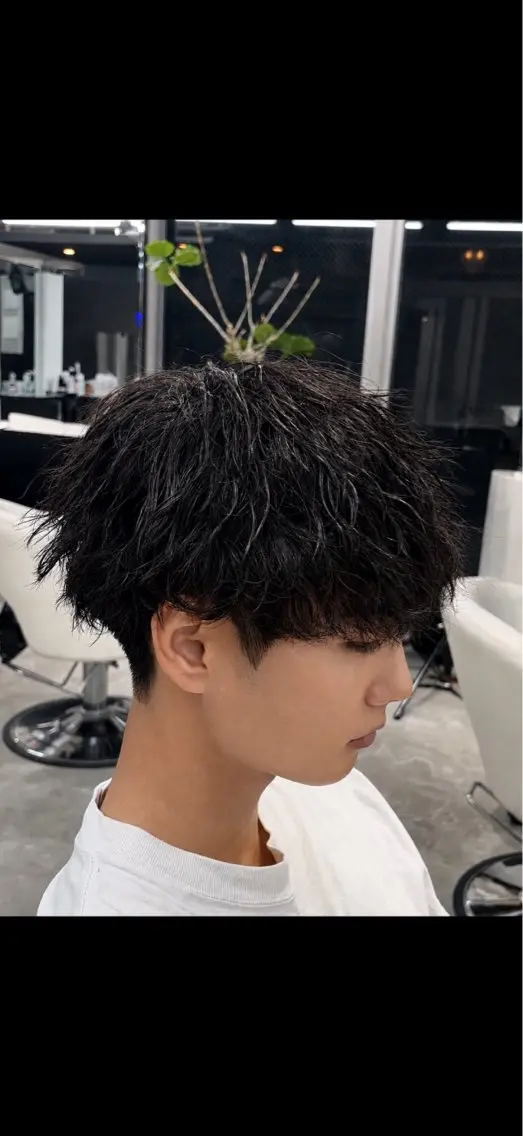 メンズ カット パーマ 黒田 琉偉のヘアスタイル