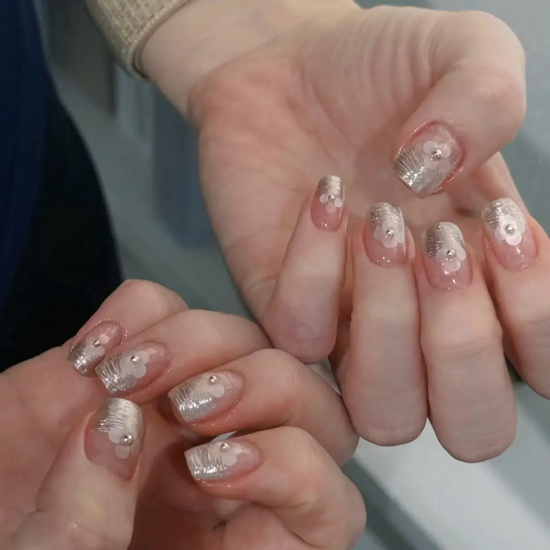 ネイル オーロラネイル チークネイル 成人式 フットネイル フレンチネイル ハンドネイル BabyYouMi nailのネイルデザイン