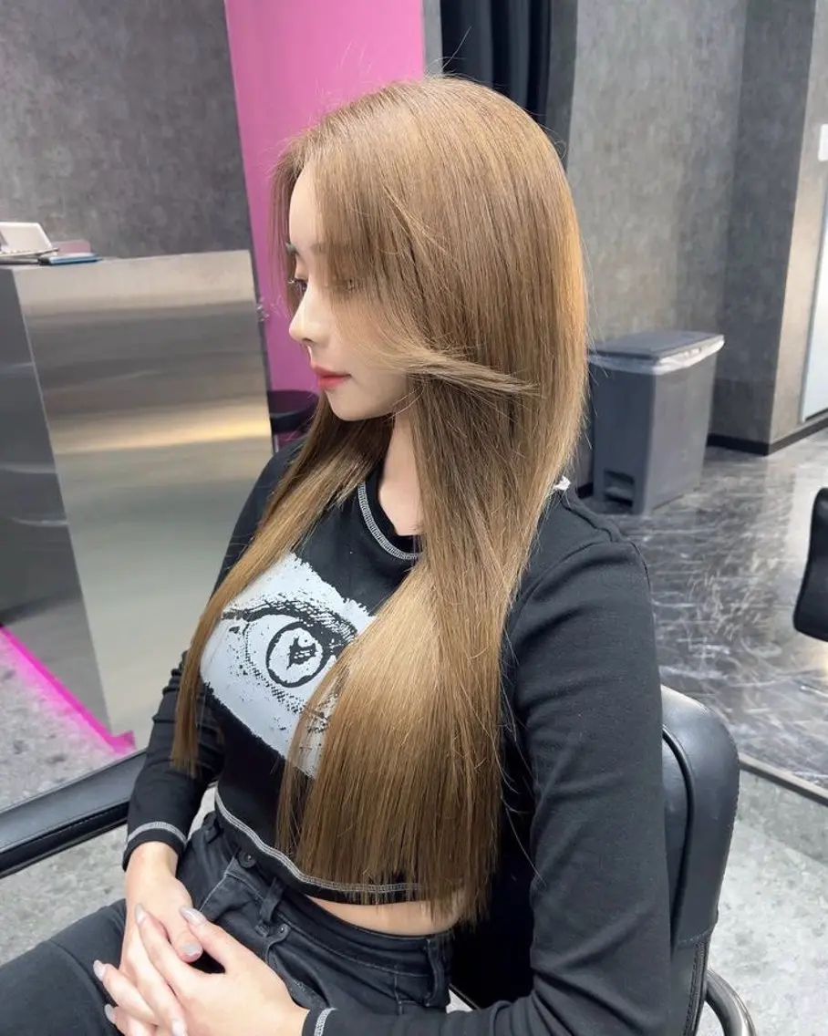 ロング カラー ブリーチ エクステ nanaka 🤍韓国ワンホンヘアのヘアスタイル