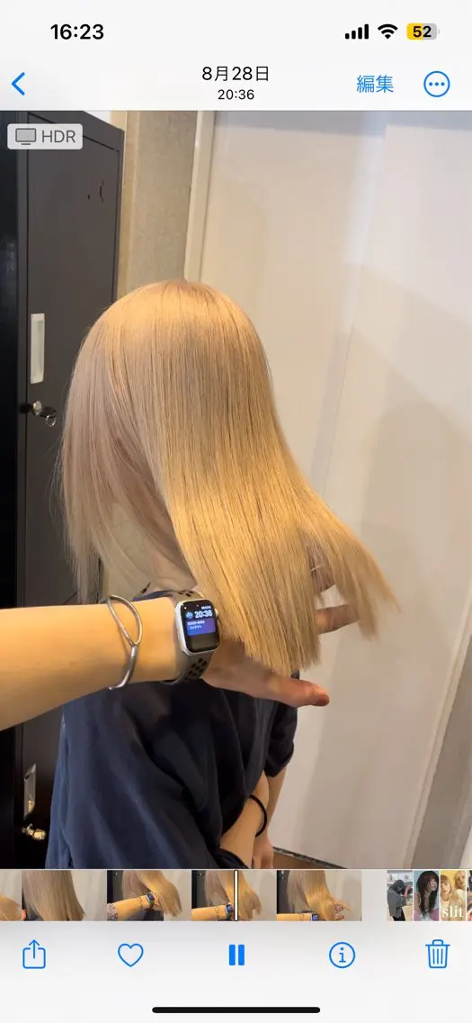 セミロング カラー ベージュカラー ブリーチ デザインカラー ダブルカラー ハイトーンカラー 💖艶ハイトーン髪質 改善💖ケンシンのヘアスタイル