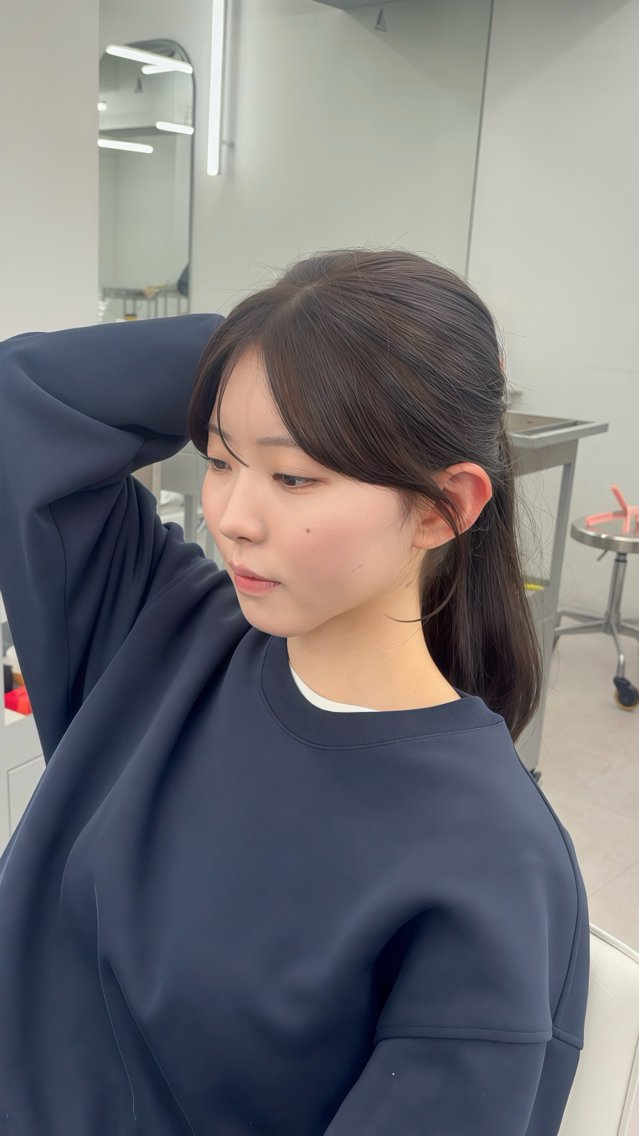 ロング カラー レイヤーカット 小顔カット カット ヘアカラー トリートメント 韓国ヘア/レイヤー/ 顔まわり足立遥奈のヘアスタイル