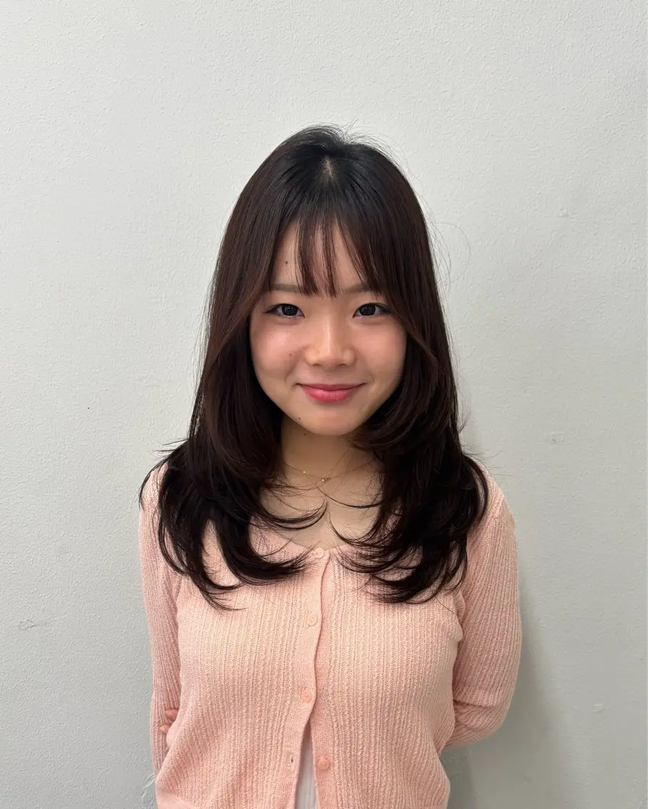 ロング ハッシュカット カット ヘアカラー トリートメント SLASHスラッシュ 辻村  彩華のヘアスタイル