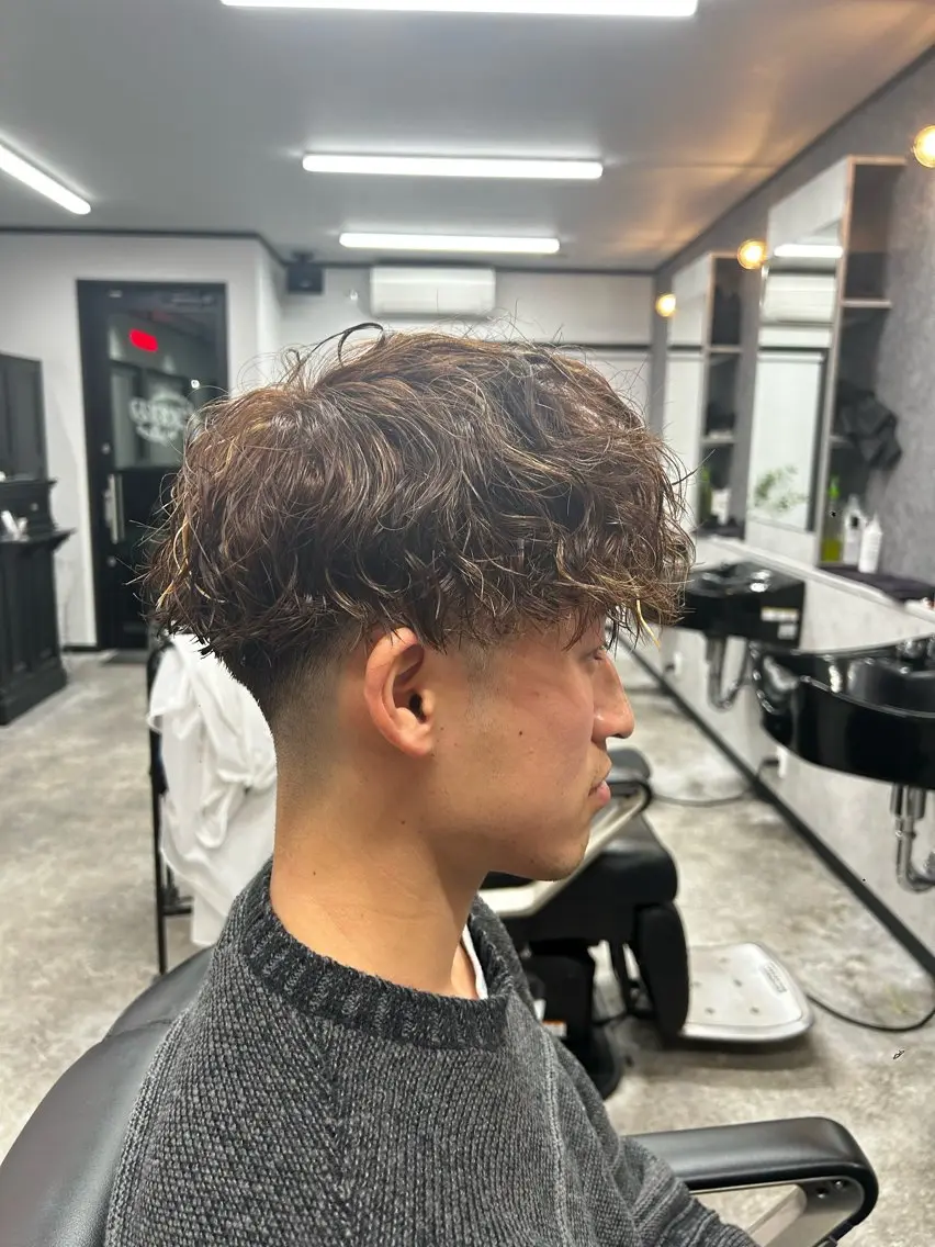 カラー パーマ メンズ メンズメッシュ メンズパーマ スペインカール メッシュ カット ヘアカラー パーマ メンズカット/ メンズパーマ/佐藤のヘアスタイル