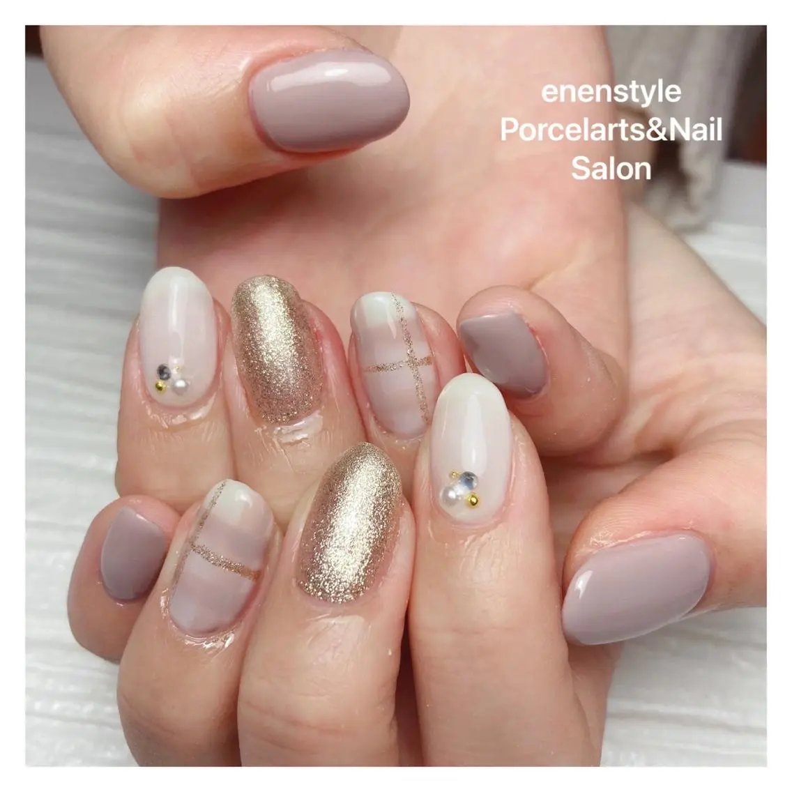ミディアム ネイル 🐾enen style 🐾のネイルデザイン