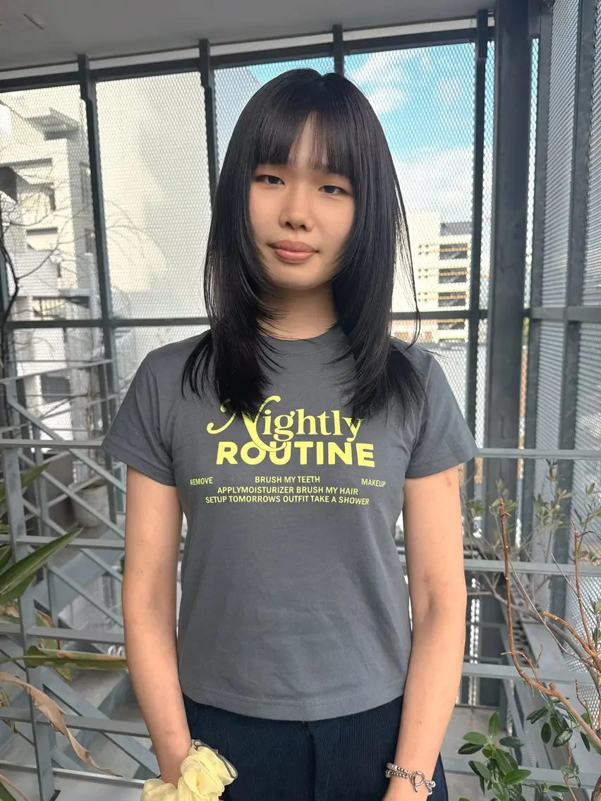 セミロング 髪質改善 レイヤーカット トリートメント Amelie yunのヘアスタイル