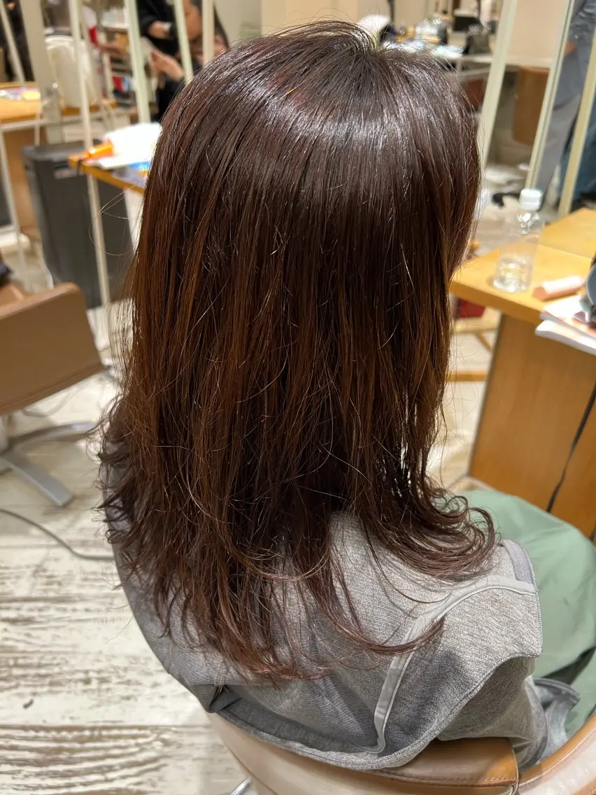 ミディアム パーマ ミディアムパーマ 顔周りカット レイヤーカット ﾕｳﾅ/ ショート・ボブ🐰のヘアスタイル