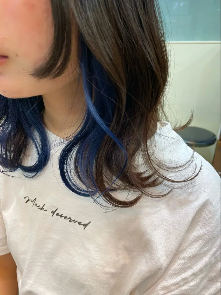 ミディアム カラー エドルカラー インナーカラー 西中島/髪質改善/ 透明感/山川光子のヘアスタイル