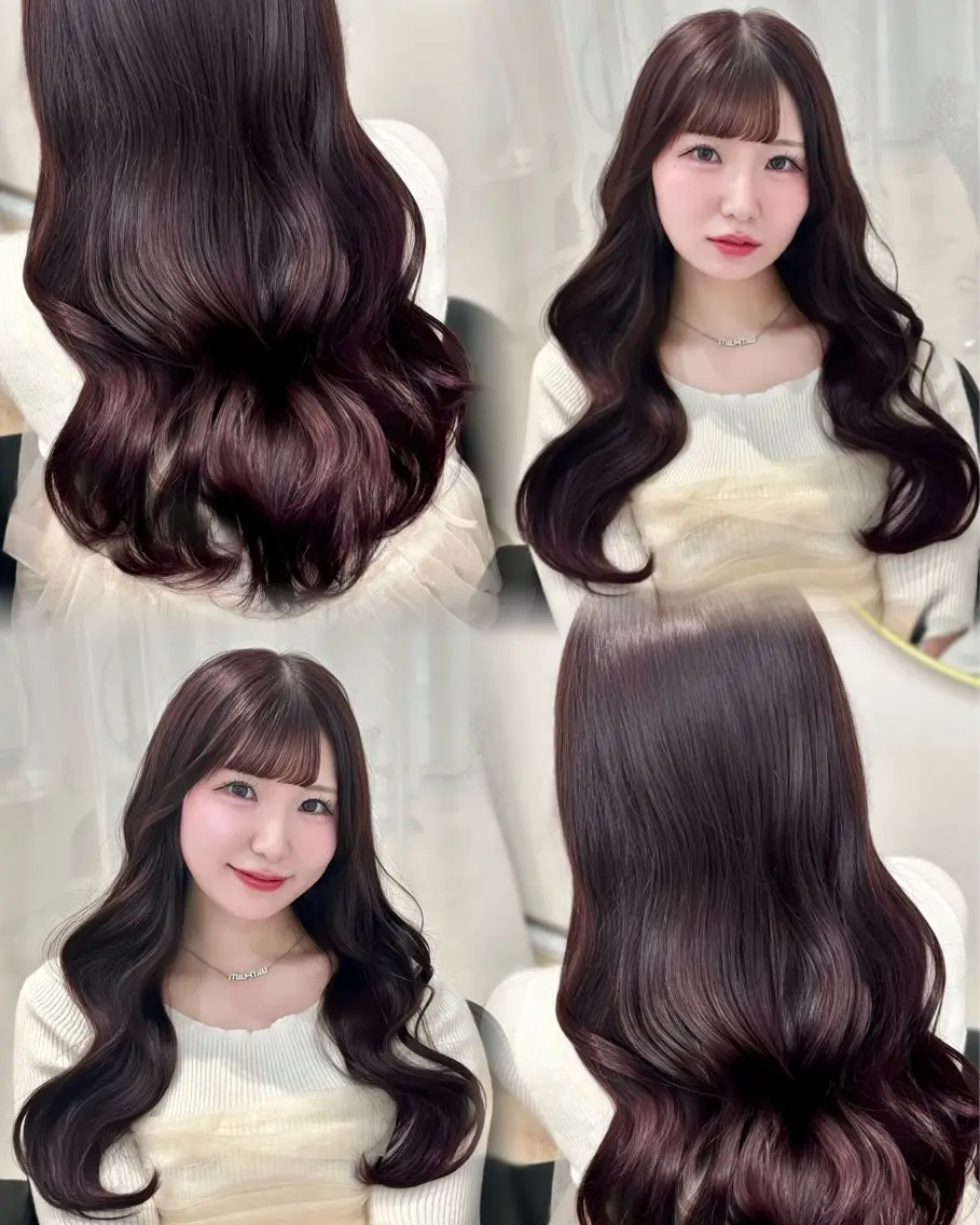 ロング カラー ブラウンカラー ピンクカラー ピンクブラウン カット ヘアカラー トリートメント 𝒎𝒐𝒆🩰 名駅/ヘアメ/暖色♡のヘアスタイル