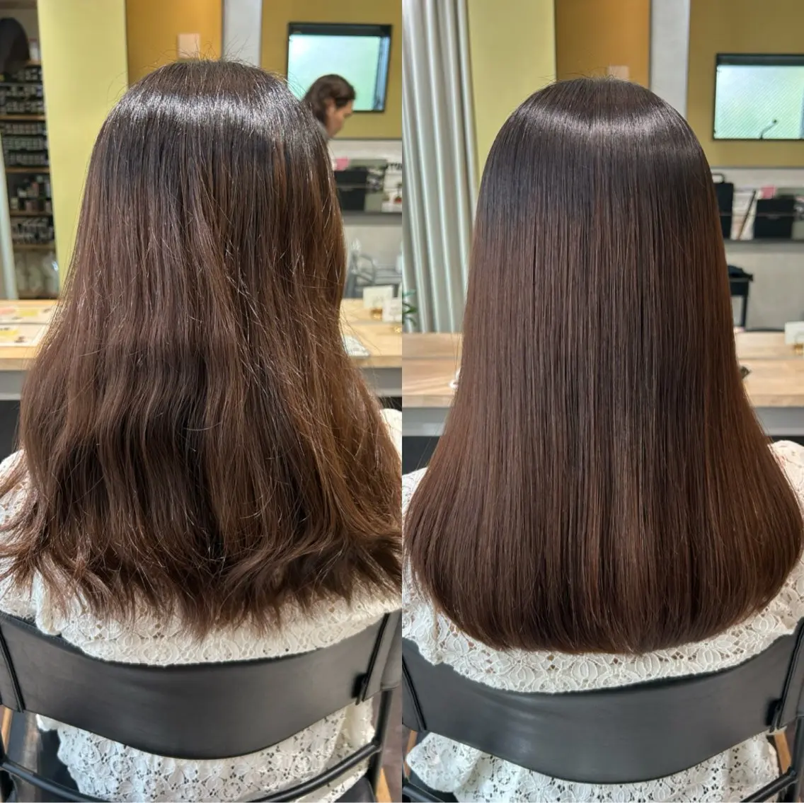 ロング パーマ 髪質改善 ストレートパーマ カット 縮毛矯正 トリートメント hubhair レイヤー/透明感のヘアスタイル