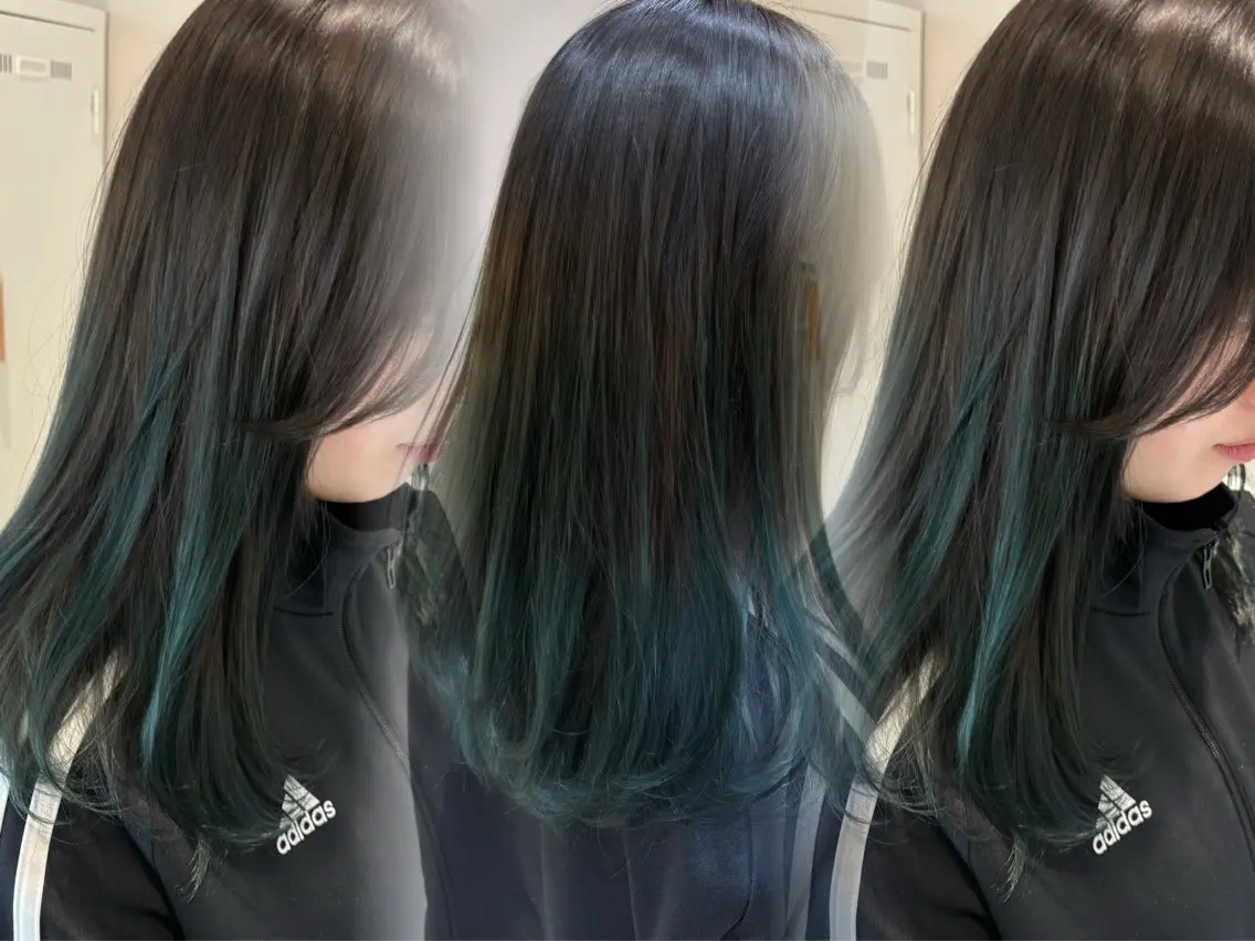 ミディアム カット ヘアカラー トリートメント ブリーチ🌟レイヤー 縮毛矯正/青木華音のヘアスタイル