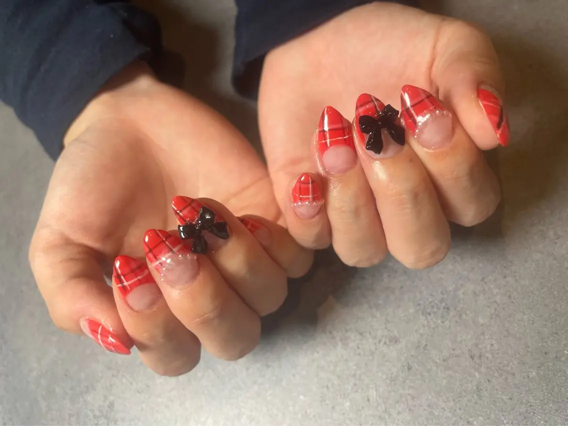 ツィードフレンチ💅おリボン🎀&パール🦪パーツ🤩の写真